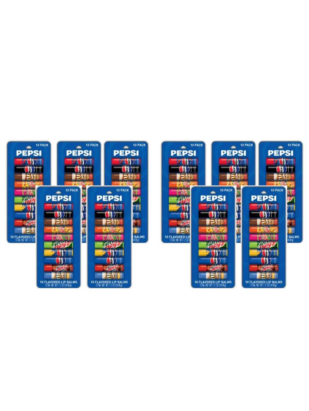 Pepsi Assorted Flavored Lip Balms Lip Care Set 100 Pieces New